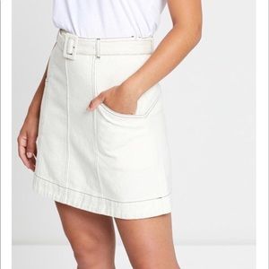 Anthropologie Ryder White CHLOE Skirt Belt NWT
